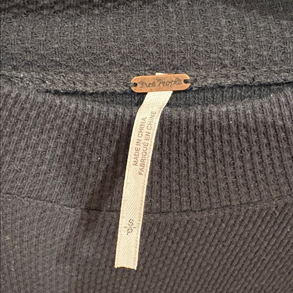 Free People Black Knit Top with Colorful Sleeves - Picture 3 of 5